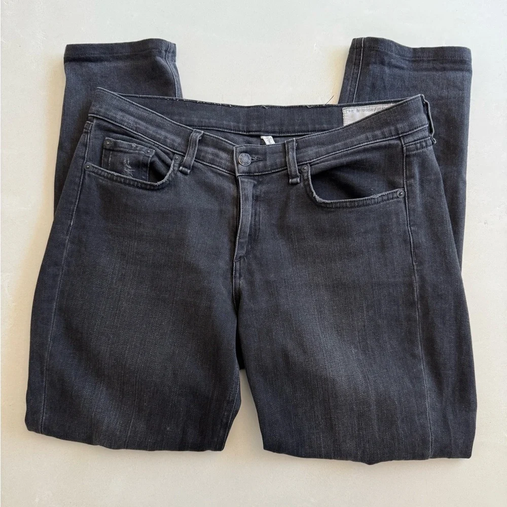 Rag & Bone Black Distressed Boyfriend Jeans 29